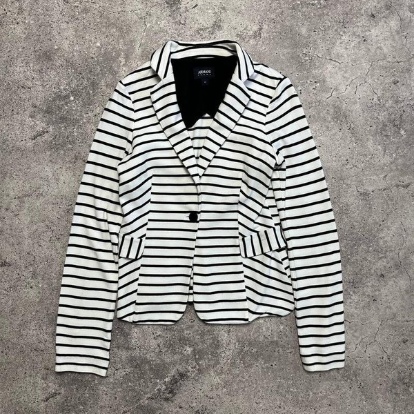 Women Armani Jeans Blazer White Polyester 36 / S /