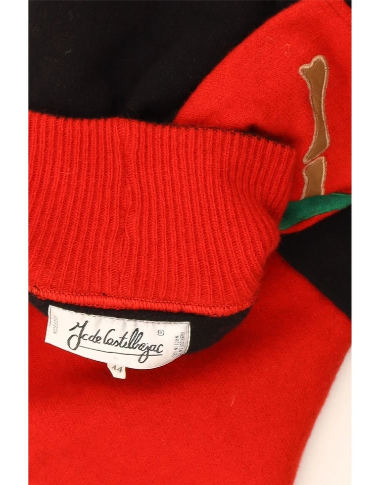 JC DE CASTELBAJAC Womens Graphic Jumper Dress IT 44 Medium Red Colourblock DM13 - Image 3 of 3