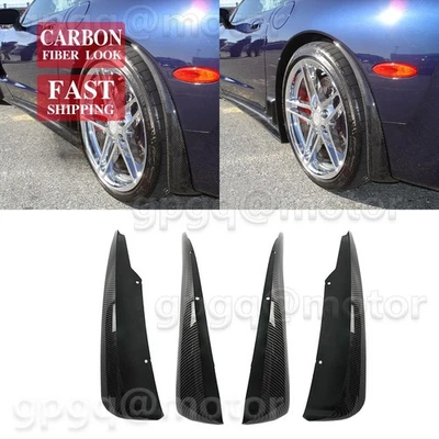 For Corvette C5 1997-2004 XL Extended Carbon Front & Rear Splash Guard Mud Flap - Image 1 of 4