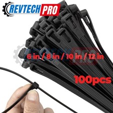 100 Pack Releasable Reusable Zip Ties Nylon Cable Heavy Duty Wire Self Locking