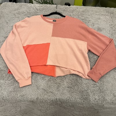 Retro Color Block | women s Peachy crop sweatshirt Sz M | Mod | Funky | Street