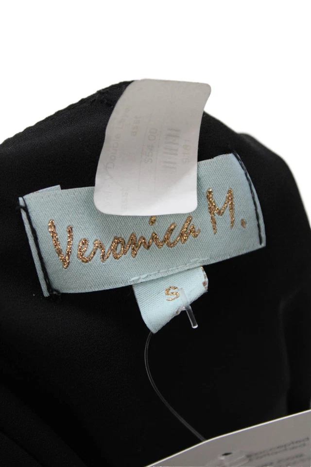 Camiseta sin mangas Veronica M para mujer negra básica con cuello en V rayón talla S Foto 4 de 4