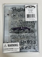 Clear Stamp Set Oriental Trading 4 Sheets Clear Crafts New Open Box