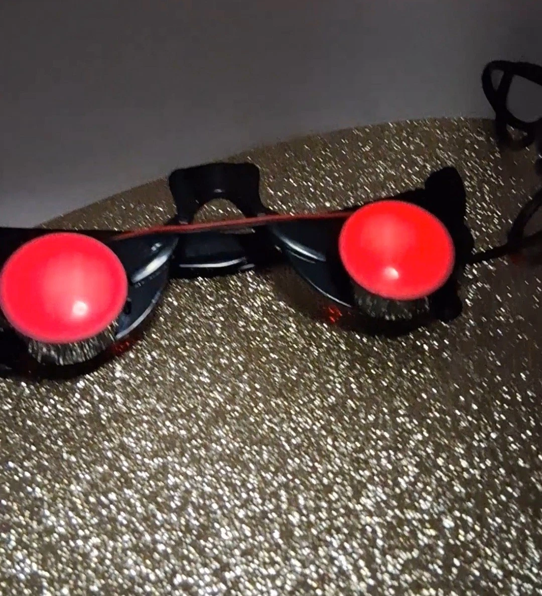 Grim Reaper Glowing Red Eyes LED Light-up Glasses, Translucent Lenses