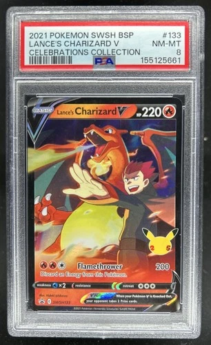 2021Pokemon SWSH Black Star Promos Lance's Charizard V #SWSH133 PSA 8