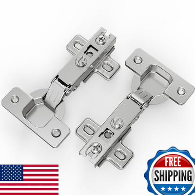 Chibery 50 Pack Full Overlay Cabinet Hinges, Regular Standard Closing, Slide-on,