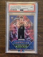 2021-22 Panini Prizm Draft Alperen Sengün Fireworks Blue Shimmer /13 RC PSA 9