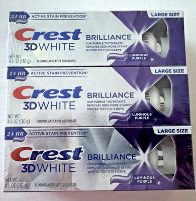 3er Set   Crest 3D White Brilliance Luminous Purple (je 130 g) USA