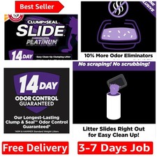 Clump  Seal SLIDE Platinum Multi-Cat Clumping Cat Litter, 14-Day Odor Contro...