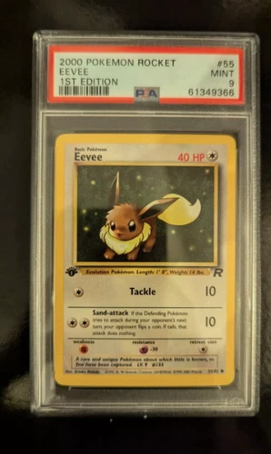 PSA 9 MT 2000 1ST EDITION ROCKET POKÉMON EEVEE 55/82 #55 WOTC GRADED