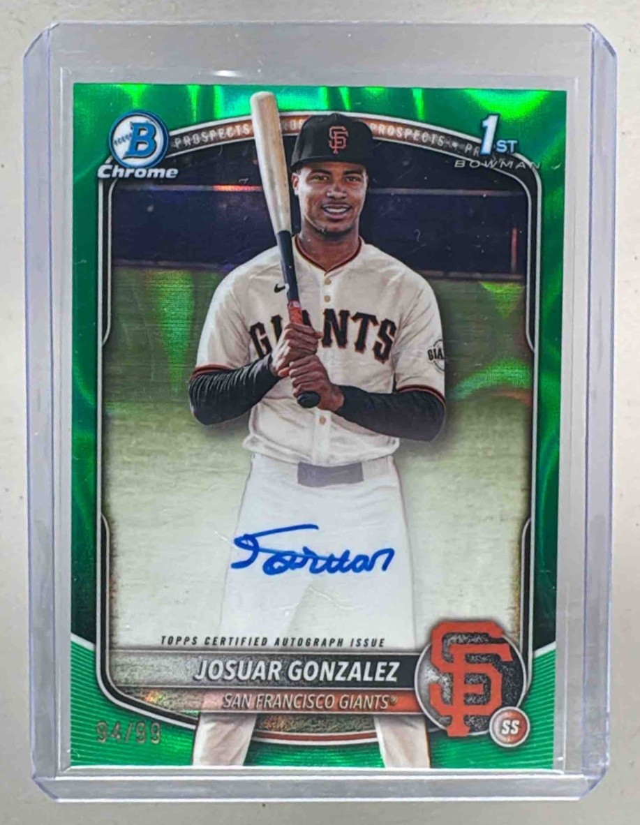 Josuar Gonzalez 2025 Bowman Chrome #CPA-JD Green Lava Refractor Auto 1st RC /99