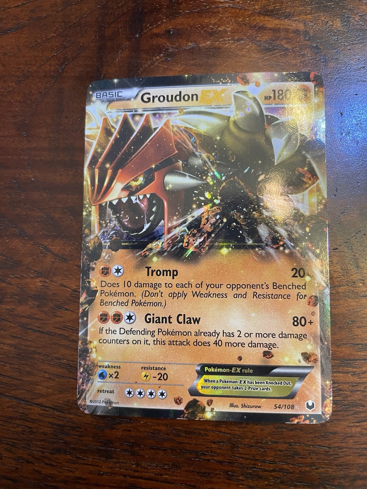 Groudon EX 54/108 Holo Ultra Rare — Dark Explorers 2012 — Near Mint