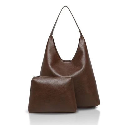 Sac fourretout vintage en cuir synthétique pour femme Sac à bandoulière, marron - Photo 1/4