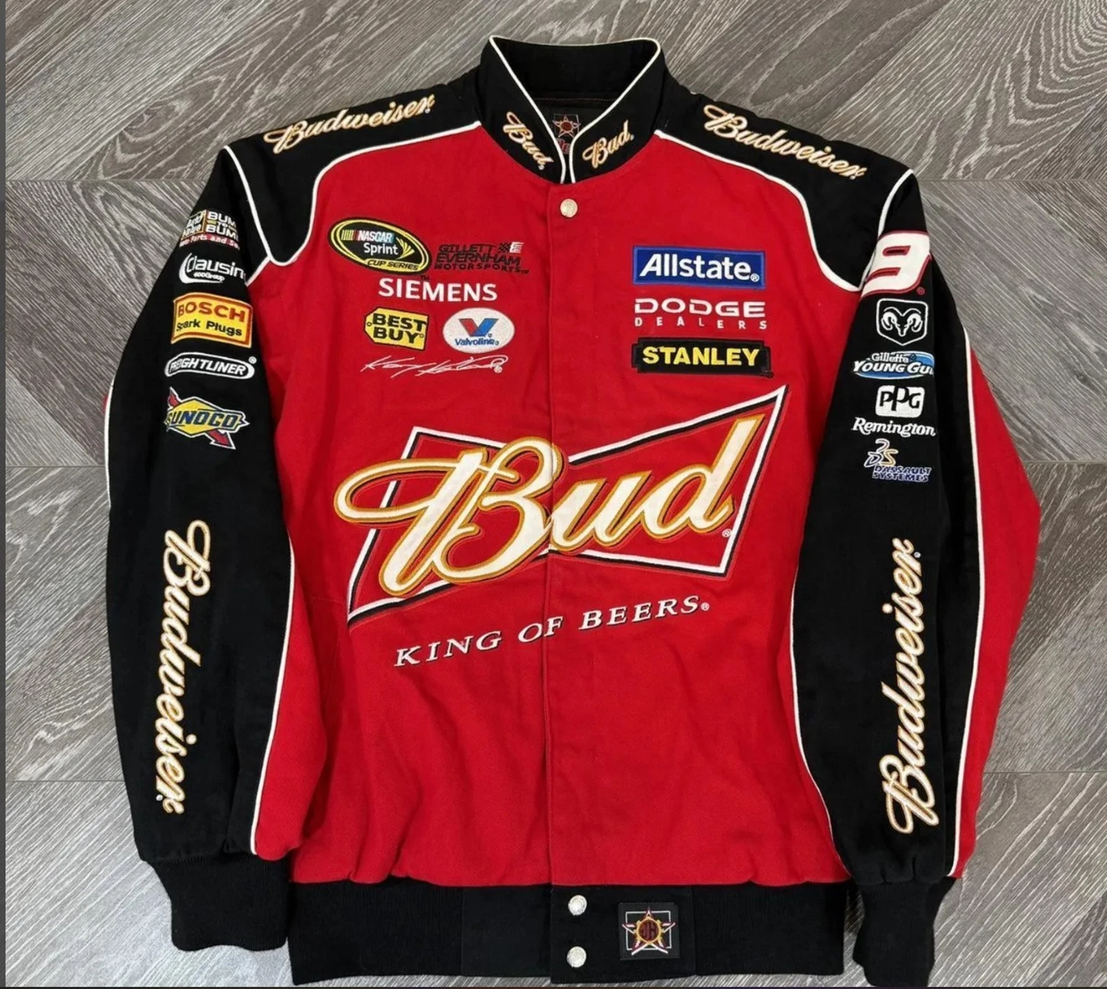 Vintage NASCAR Kasey Kahne #9 Budweiser Racing Jacket Chase Authentics (xxs-3xl)