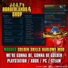 Borderlands 4✨ MODDED GOLDEN ALL SKILLS HARLOWE CLASS MOD BL4 ✅PC-PS-XBOX✨