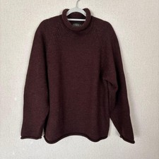 J.CREW 90's Wool Roll Neck Sweater L Brown Rg/Lg Vintage No Damage
