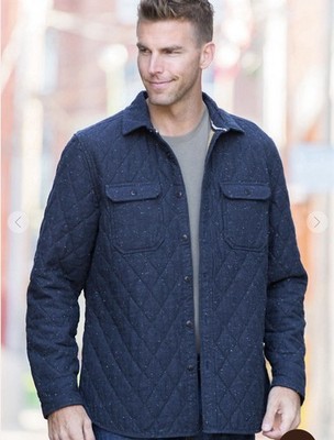 Jeremiah Ramsey Quilted Cotton Shirt Jacket men s size L, khaki green , New