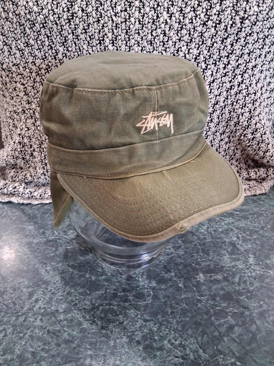 VERY RARE VINTAGE OG 1992 STUSSY 1st Trooper Combat Field Hat Cap Wool Ear Flaps