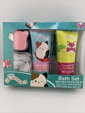 Squishmallow Bath Set 1 Bubble Bath 1 Body Wash 1 Bath Bomb 1 Bath Pouf NEW