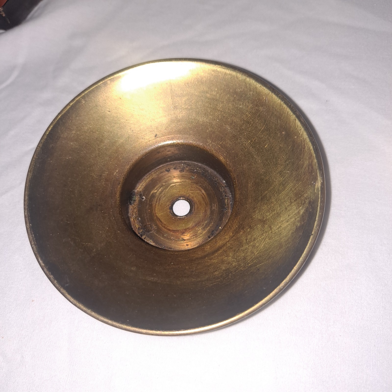 VTG Frederick Cooper Brass & Wood Candelabra Bouillotte Table Lamp Orginal Shade