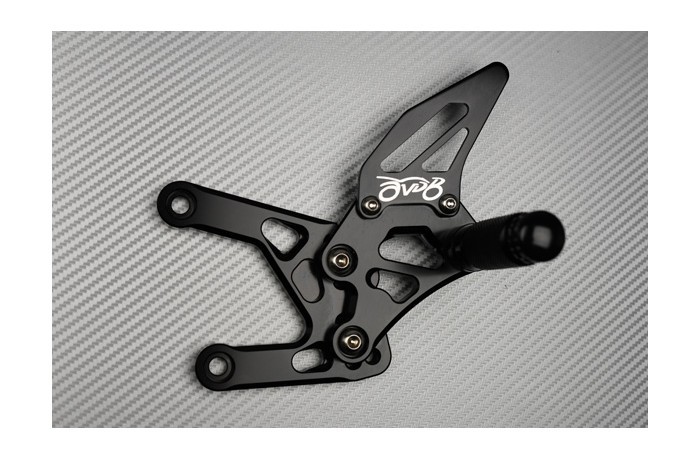 Commandes reculées YAMAHA YZF-R1 2015-2019 en alu CNC vert anodisé - 4