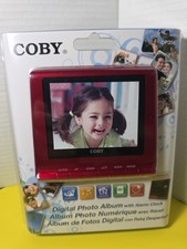 Coby Digital Photo Album w/Snooze Alarm Clock, 3.5" TFT LCD Screen, Plays Music