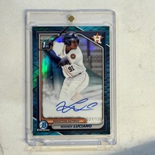 2024 Bowman Chrome 1st Prospect Autograph Waner Luciano Reptilian Blue Auto /150