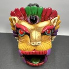  Aztec Death Whistle “Jaguar Knight”, Handmade Ceramic Mexica Colored Imported  — photo 6