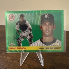 Jorge Posada 2025 Topps Chrome Platinum Green Wave Refractor /99 SSP Yankees