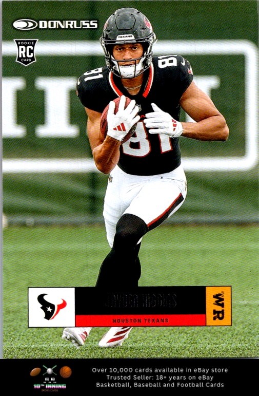Jayden Higgins #R05-JYH Football Cards 2025 Panini Donruss Retro 2005 trading card — raw and PSA graded price guide