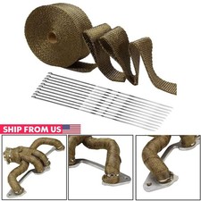 Envoltura térmica de escape, 2”x 50 pies, cinta protectora térmica de fibra de vidrio para motocicletas con lazos de cremallera