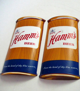 Vintage pair of Hamm's Beer Vacuum Form Cans
