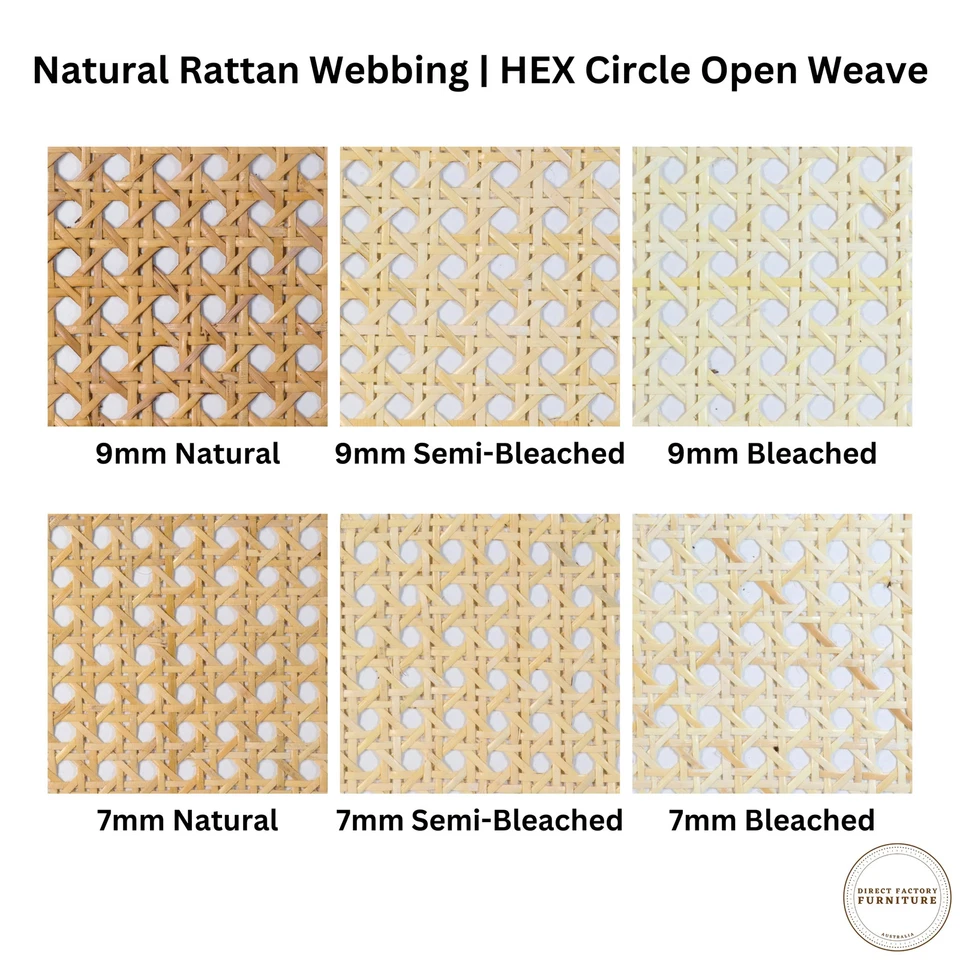 NATURAL Rattan Cane Webbing | HEX Circle | 7mm | NATURAL BROWN - image 3 of 4