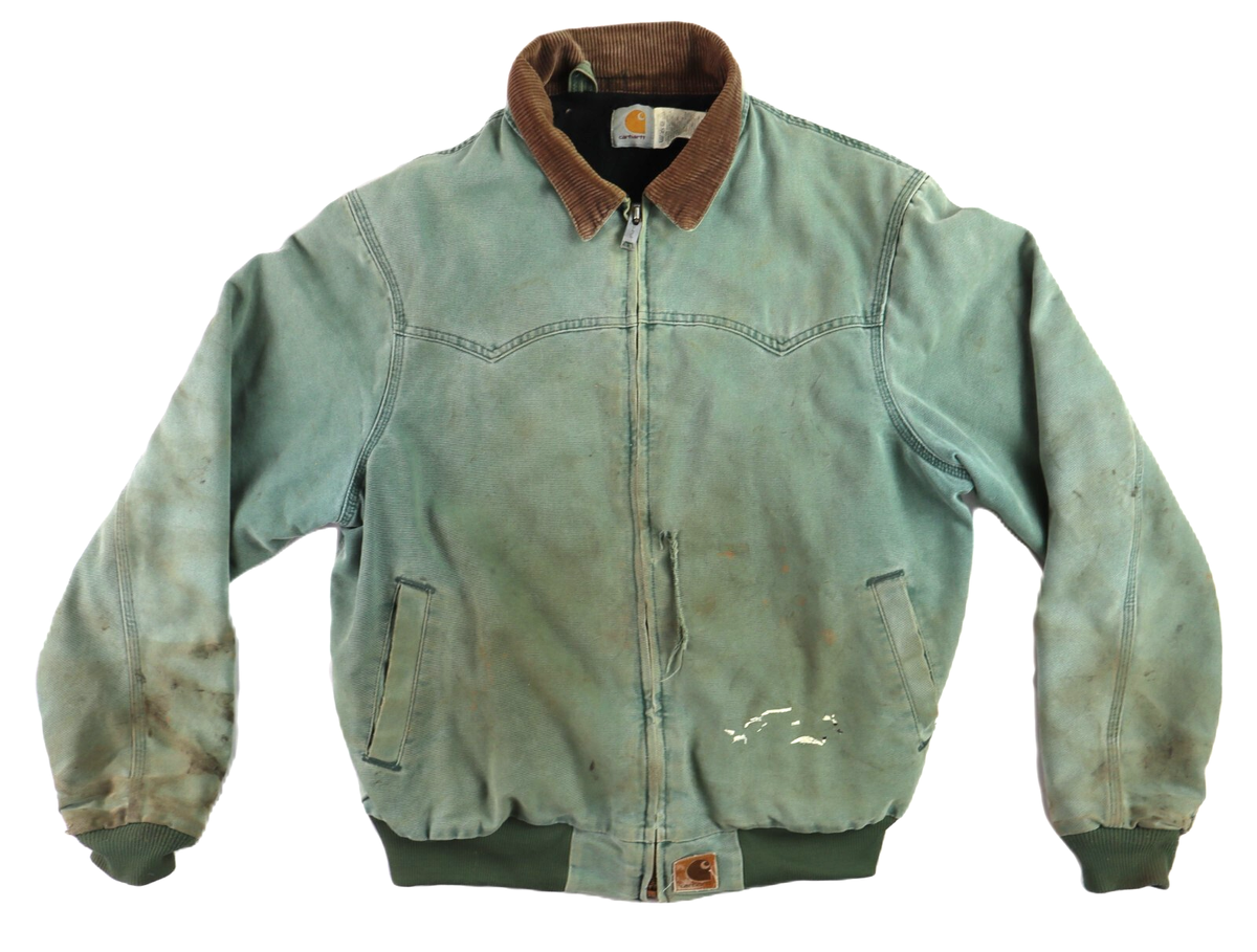 Vintage 90s CARHARTT JQ3394 J14 Men's L Tall Aspen Green Santa Fe