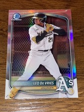 2025 Bowman Draft Leo De Vries #BDC-87 Refractor Parallel RARE! Athletics RC