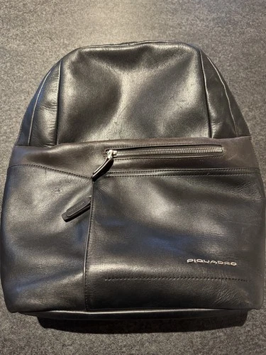 Piquadro OM4042 Italian Leather Laptop Backpack