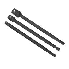 Impact Grade Socket Adapter Set and 1/2" Drive 6" Extension Bit 1/4" Hex Shank