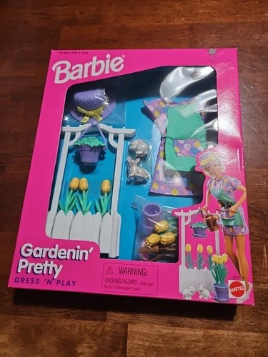 Vintage Barbie Gardenin' Pretty Dress N Play 1996 Playset #6717192 New Rare