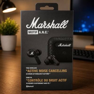 Marshall Motif A.N.C. Wireless Earbuds Noise Cancelling Black 