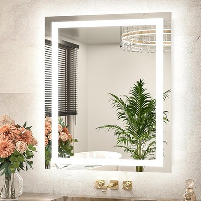 LED Bathroom Mirror 24 x 30 Inch Lighted Bathroom Vanity Mirror with Lights