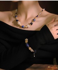 Natural Pearl Necklace  Bracelet Set Statement Party Women Jewelry Accessories