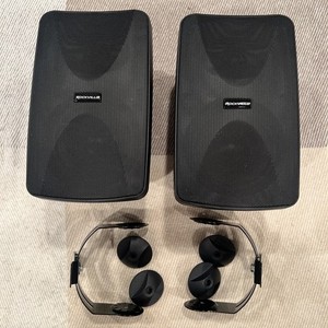 2 Rockville WET-7020B Indoor/Outdoor Wall Speakers with brackets
