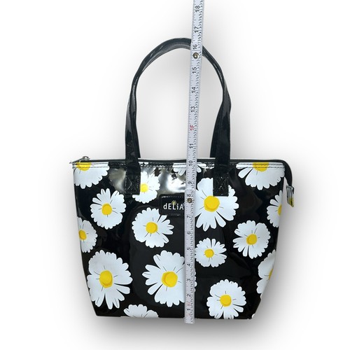 Delia's Insulated Daisy Black Cooler Lunch Beach Bag Retro 90s Style Floral Chic - Picture 9 of 17