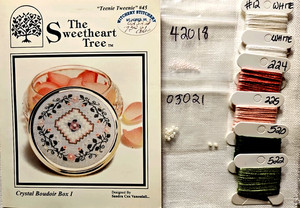The SweetheartTree - CRYSTAL BOUDOIR BOX I- Cross Stitch Kit w/linen, beads, DMC