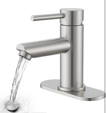 Cold Water Only Bathroom Sink Faucet Stainless Steel Single Handle One Hole