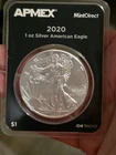 2020 $1 American Silver Eagle 1oz In APMEX TEP