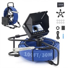 4.3 in. Sewer Camera w 98ft/30m Cable Length Marker IP68 Camera 8500mAh US