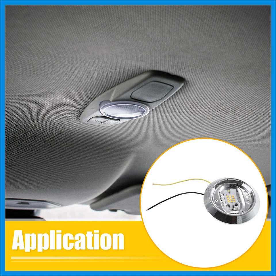 12V Car Reading Light LED Roof Round Dome Light Lamp Set for Pontiac for Buick - Image 3 of 4