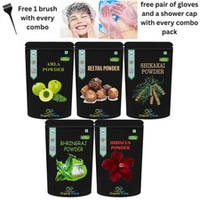 Poudre combinée bio Prime Amla, Reetha, Shikakai, Bhringraj et Hibiscus pour ...