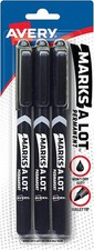 Marks A Lot(R) Pen Style Permanent Markers Bl...